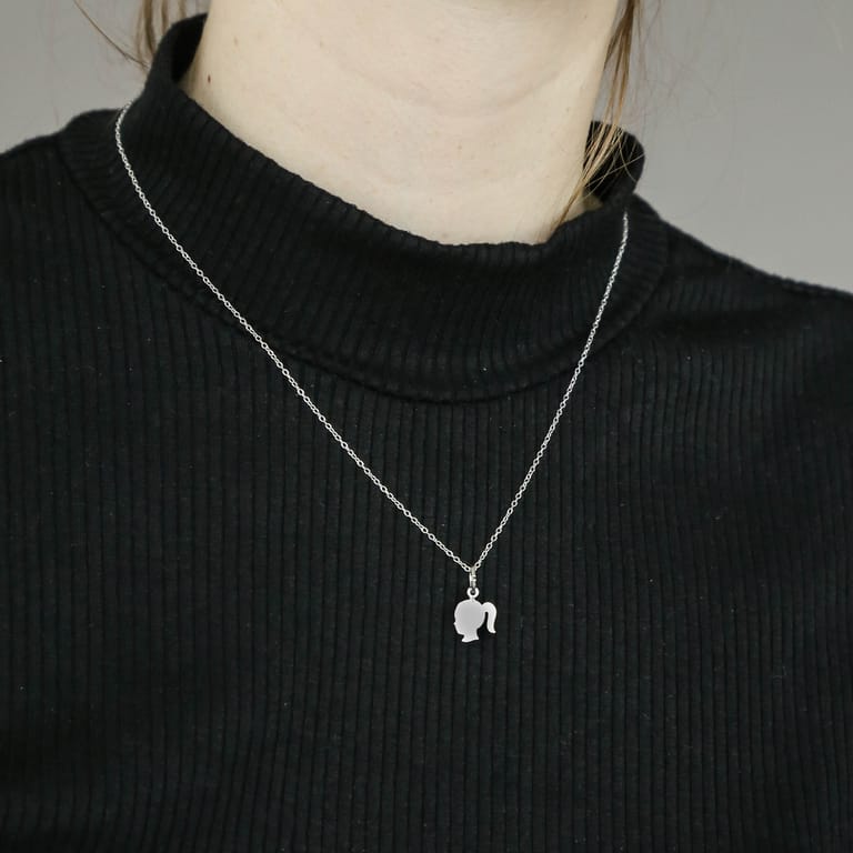 Anhänger, 925 Silber, Mädchenkopf