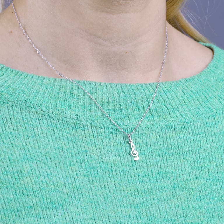 Anhänger, 925 Silber, Musikschlüssel
