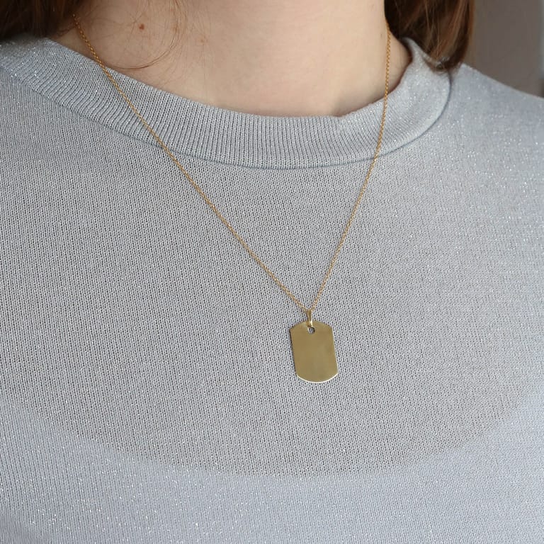 9 karaat hanger dogtag graveerplaat