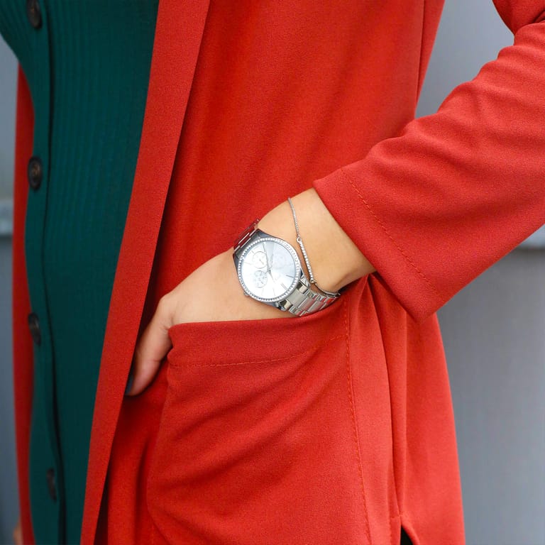 Regal Set Damenarmbanduhr silberfarben mit Armband RG3414-632