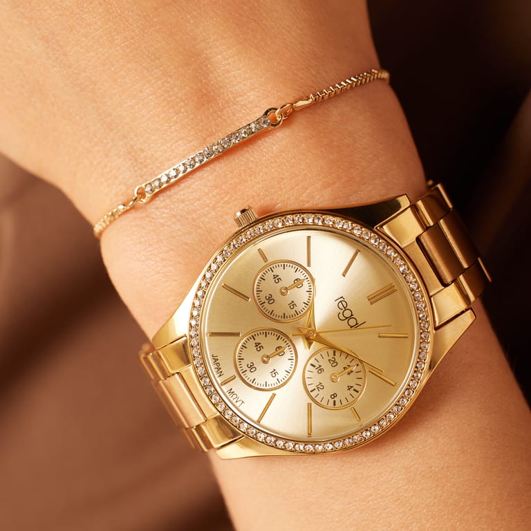 Regal dameshorloge met armband in cadeaudoosje