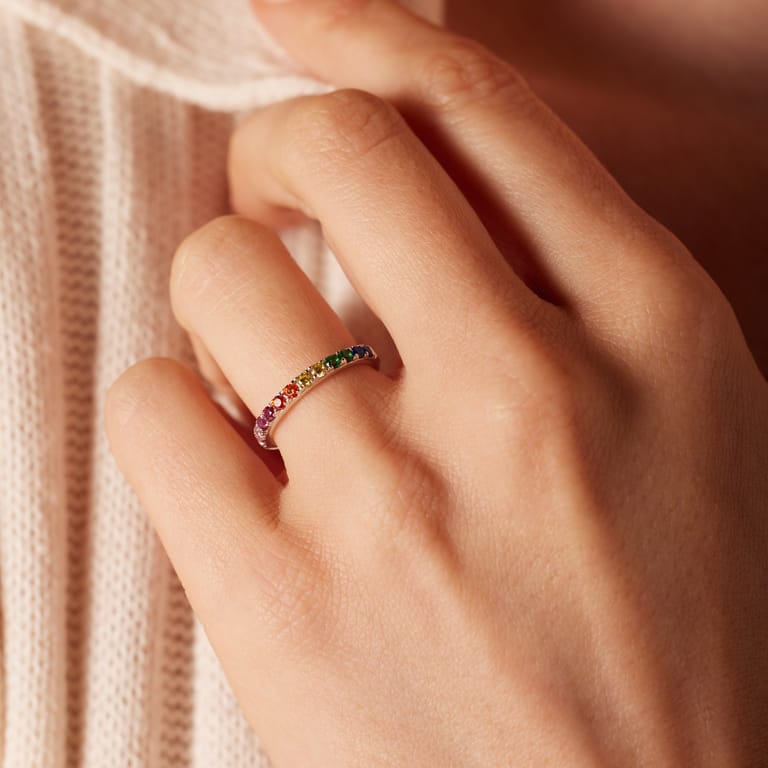 Zilveren ring zirkonia multi