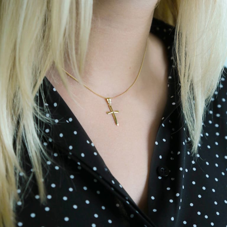 14 Karat Goldanhänger Kreuz