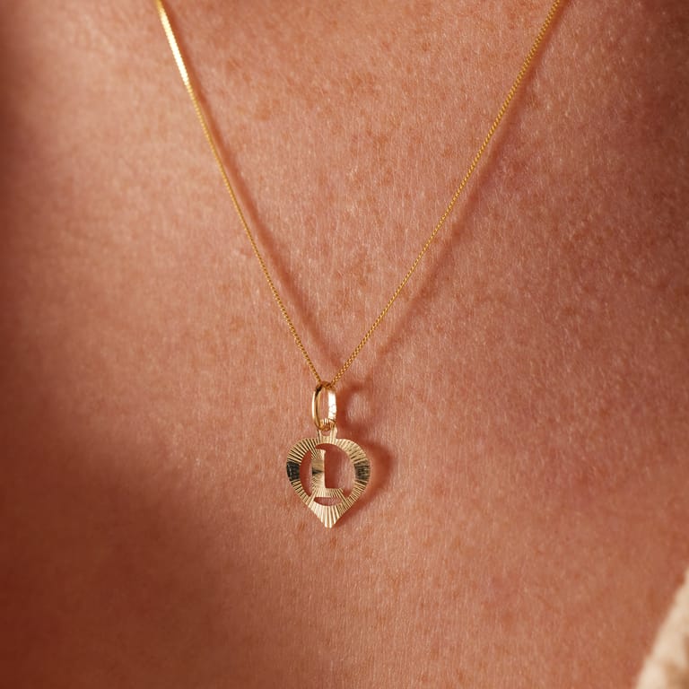 9 Karaat alfabet hanger hart