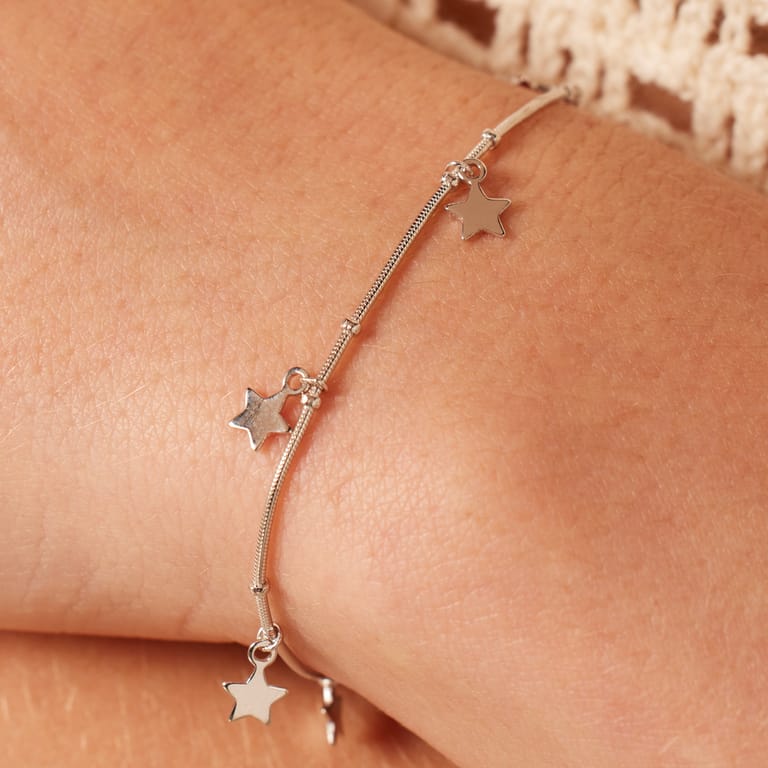 Zilveren armband galaxy sterren