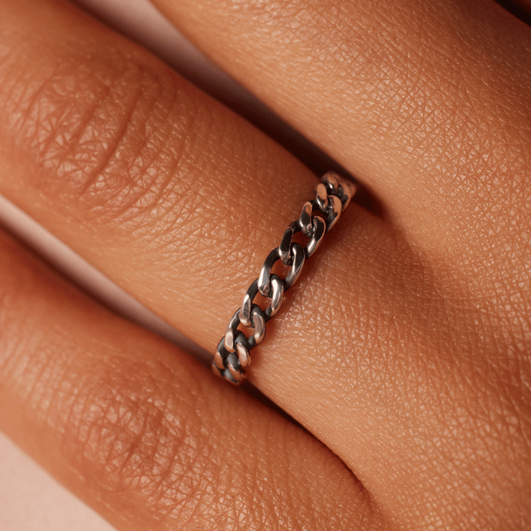 Ring aus 925 Silber Bali, Gourmet-Kettenglied