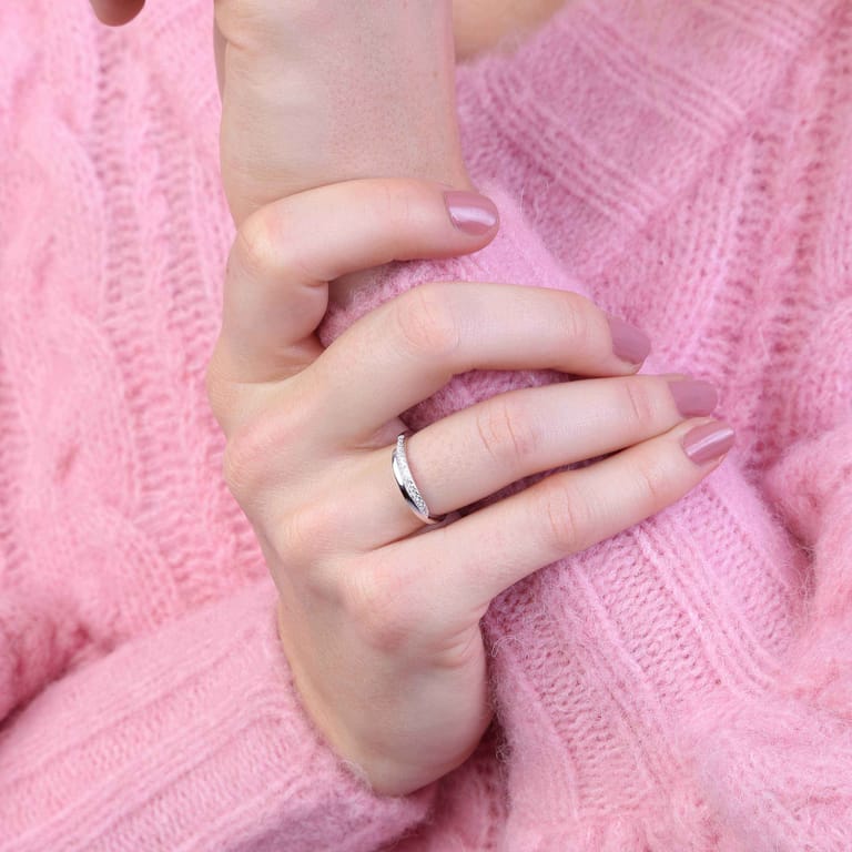 Zilveren ring met zirkonia