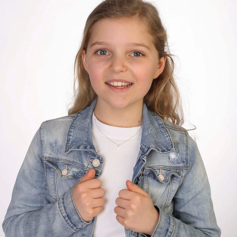 Zilveren kinderketting alfabet