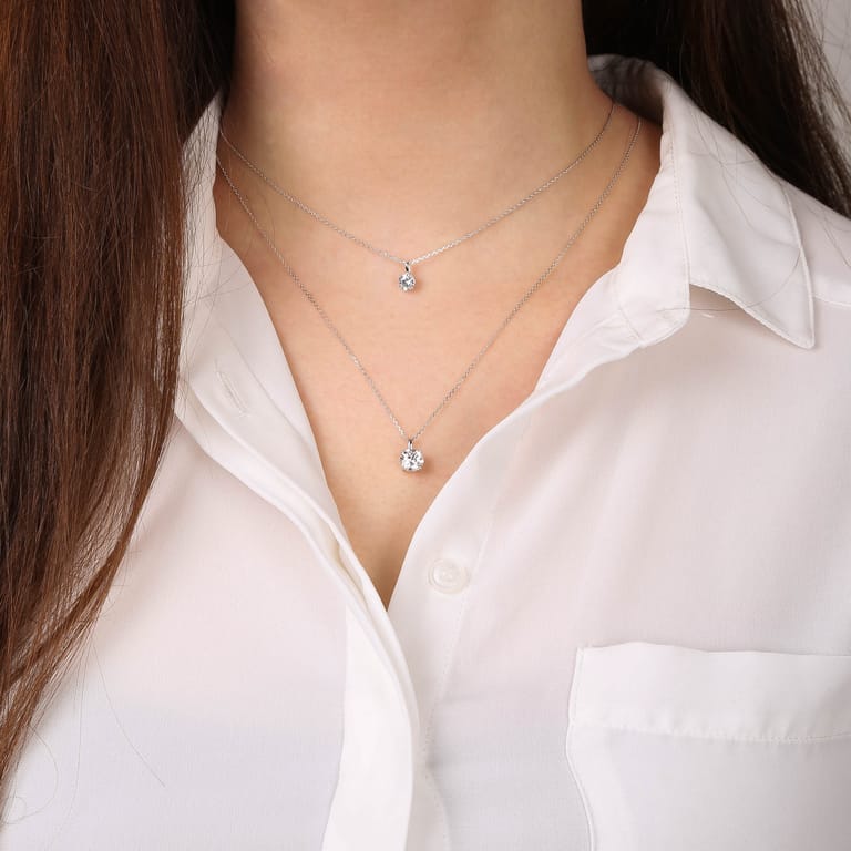 Zilveren ketting layering met zirkonia