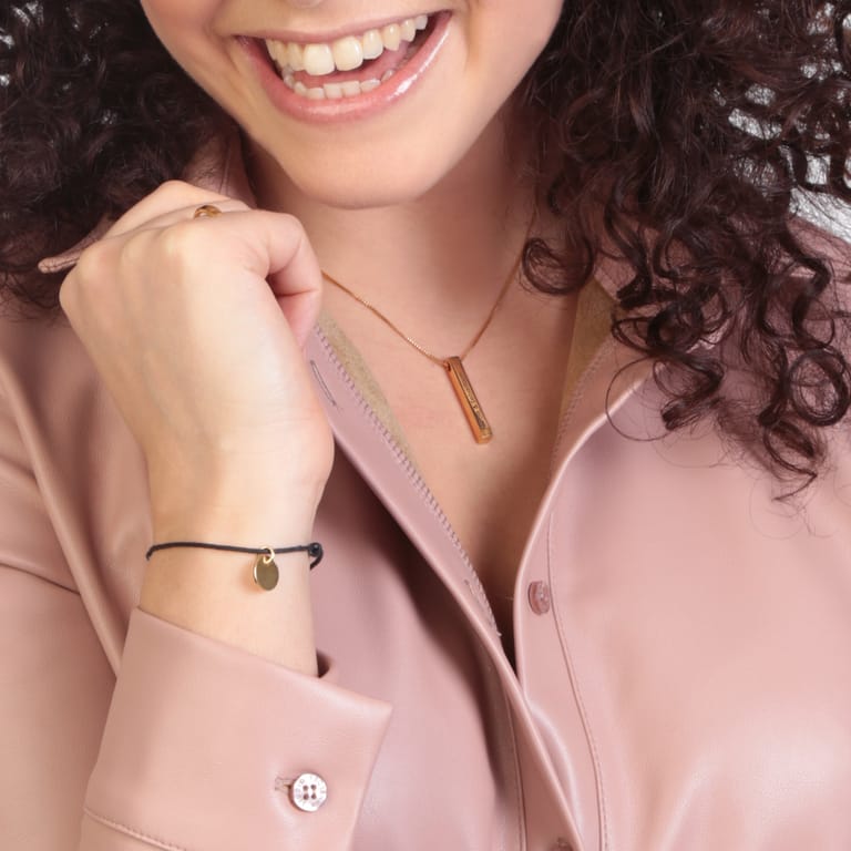 Zilveren goldplated naamketting met hanger voor dames