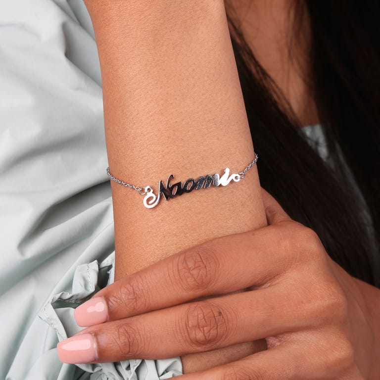 Stainless steel naamarmband Julia