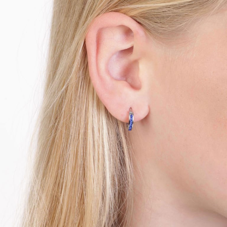 Little Miss Fabulous stainless steel kinderoorbellen sapphire kristal