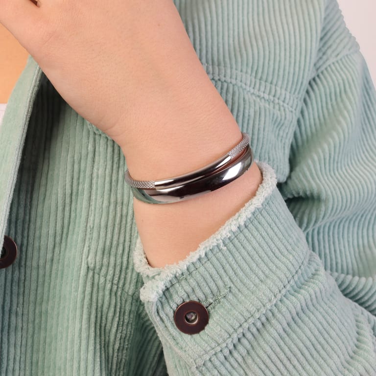 Edelstahlarmband Mesh, Steg