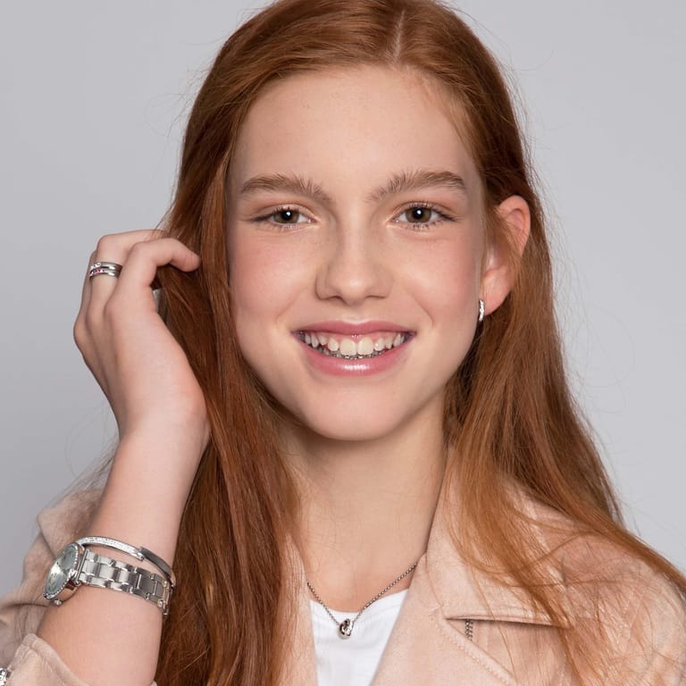 Little Miss Fabulous stainless steel kinderoorbellen wit kristal