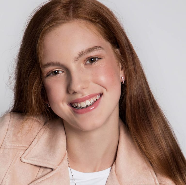 Little Miss Fabulous stainless steel kinderoorbellen licht roze kristal