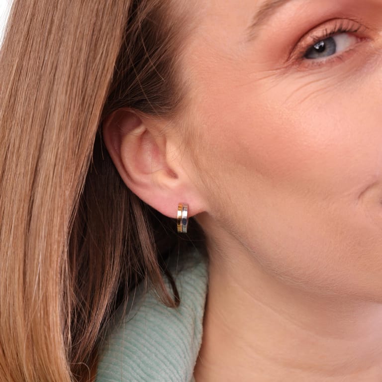 Stalen goldplated oorringen voor dames