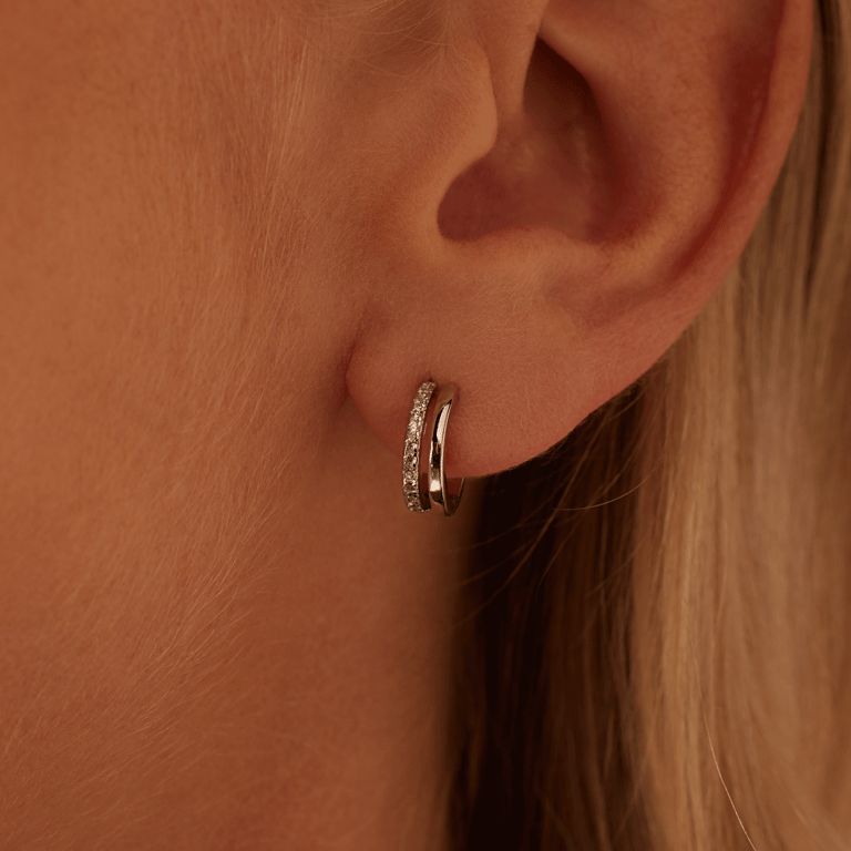 Ohrringe, 925 Silber, mit Zirkonia