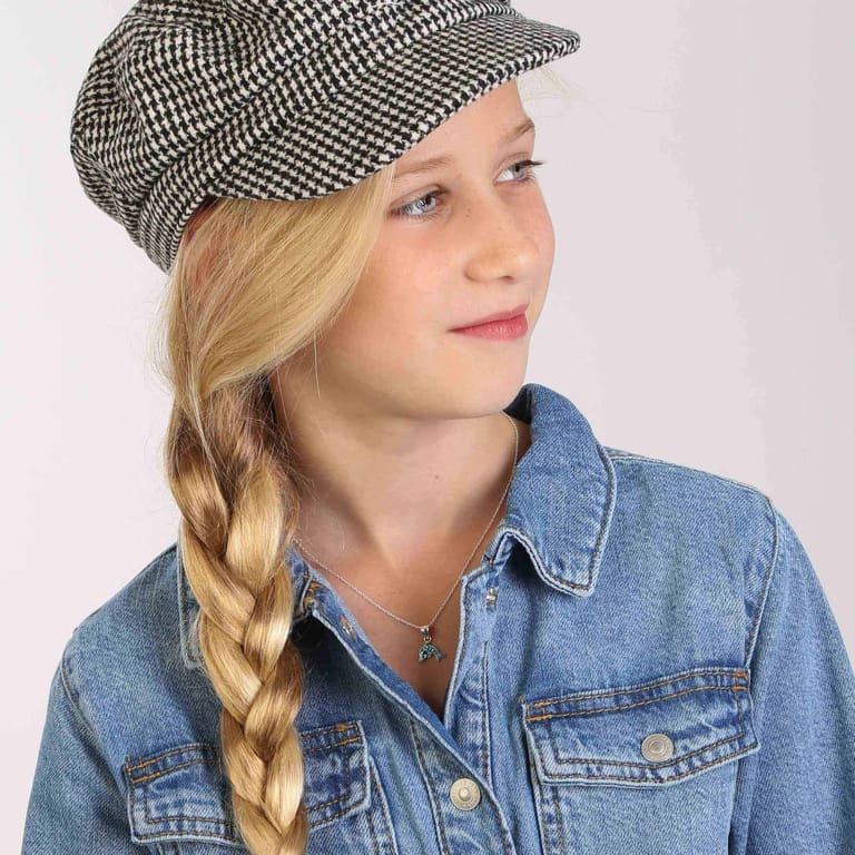 Kinderhalskette, 925 Silber, Delfin, Aqua-Kristall