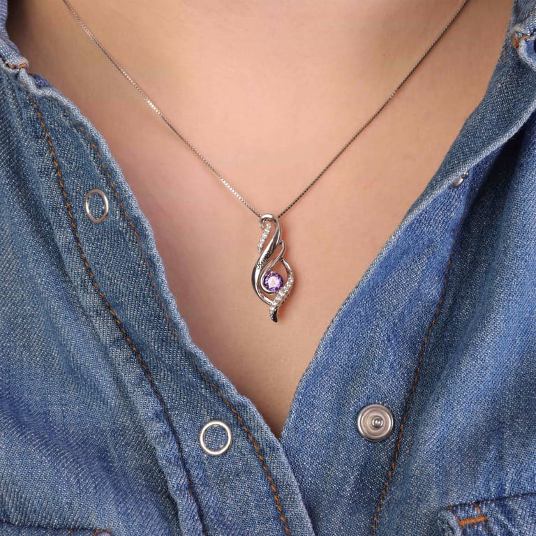 Kette, 925 Silber, Gravur, Geburtsstein