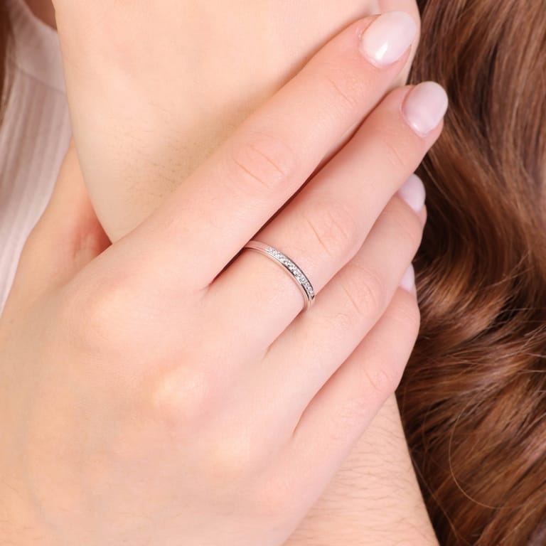 Zilveren ring met zirkonia