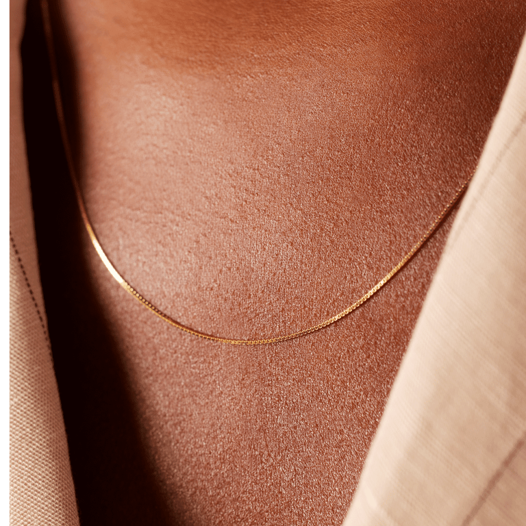 Halskette, 585 Gelbgold, venezianisches Glied, 0,55 mm