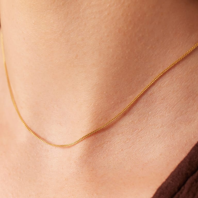 Zilveren goldplated basis ketting voor dames