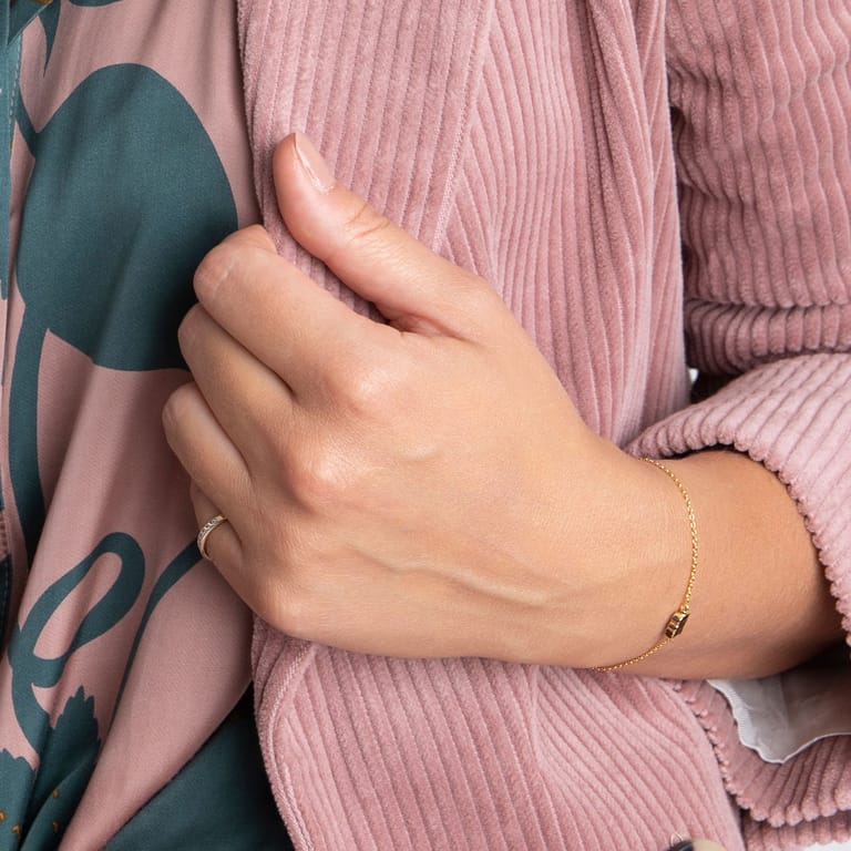 Armband, Edelstahl, vergoldet, mit Buchstabe