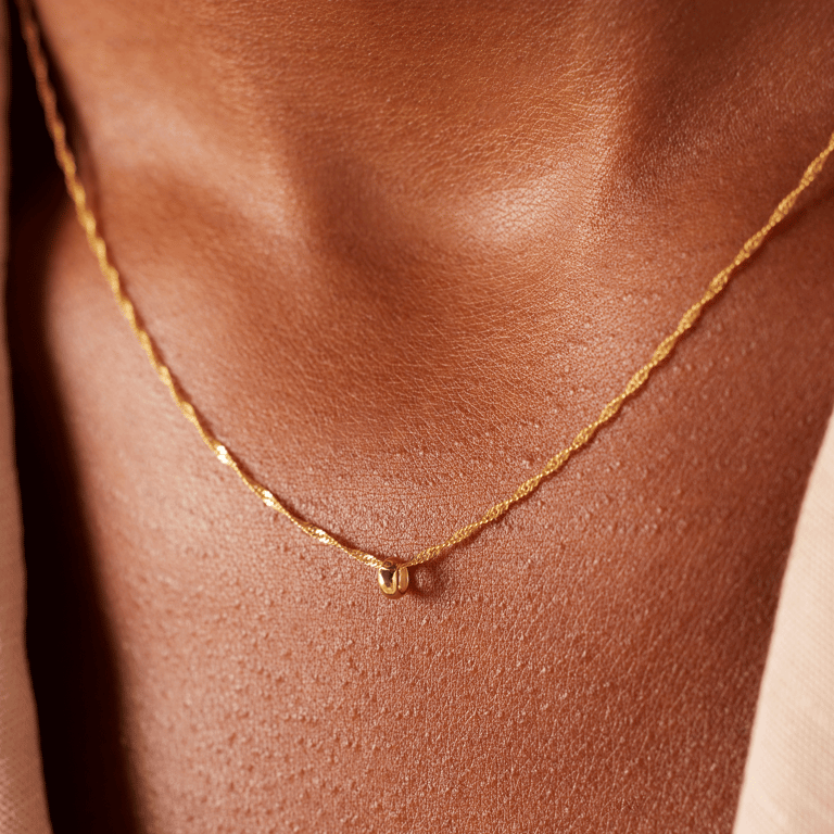 9 karaat ketting met lucky ring voor dames
