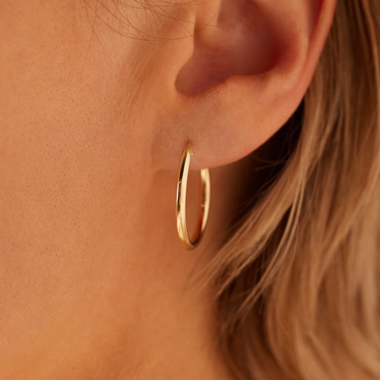 9 karaat oorringen 20mm voor dames