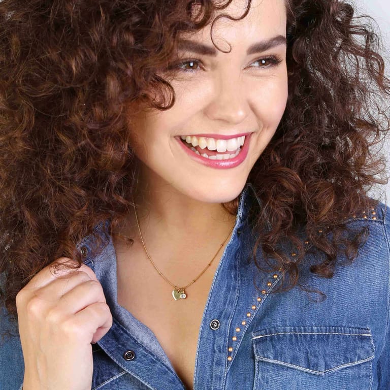 Zilveren ketting gold bolletjes Mix&Match