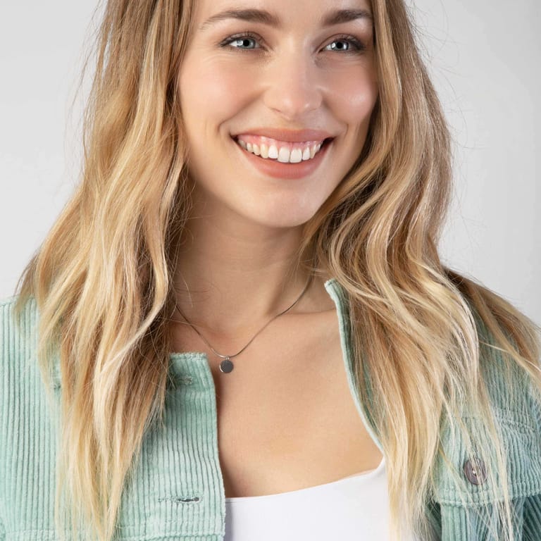 Zilveren hanger disc Mix&Match ketting/armband