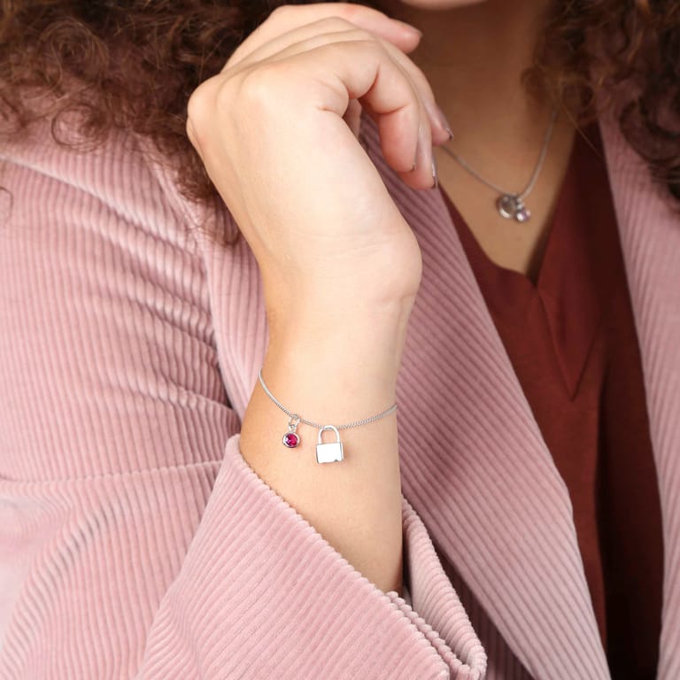 Zilveren hanger geboortesteen Mix&Match