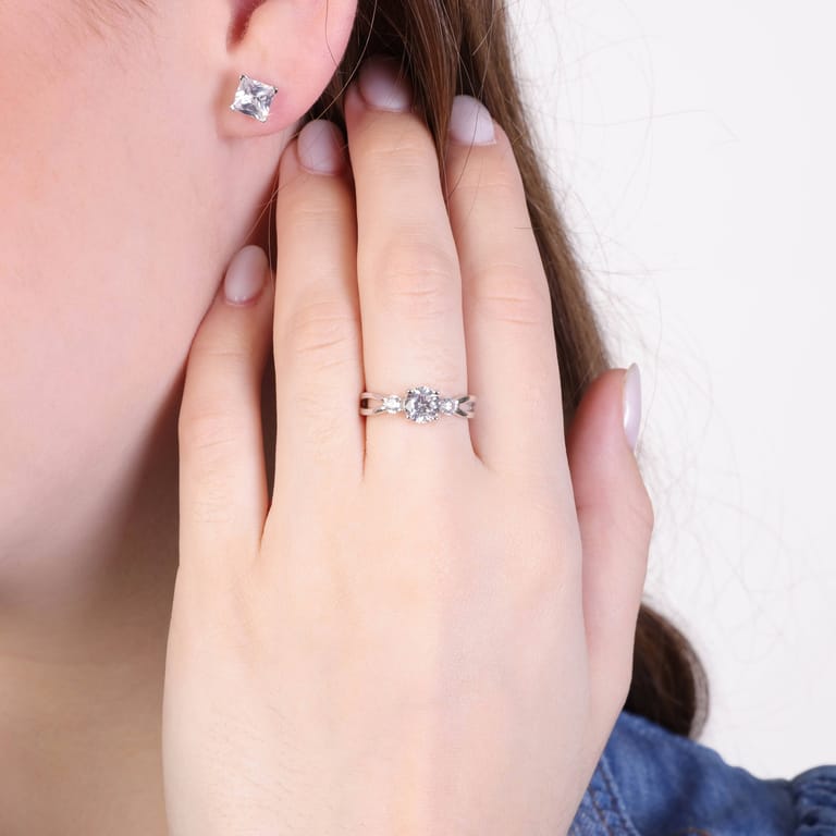 Ring, 925 Silber, mit Zirkonia