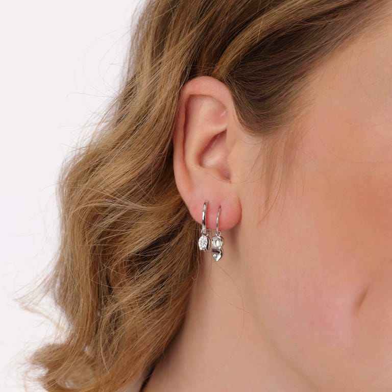Ohrringe, 925 Silber, mit Anhänger, Tulpe
