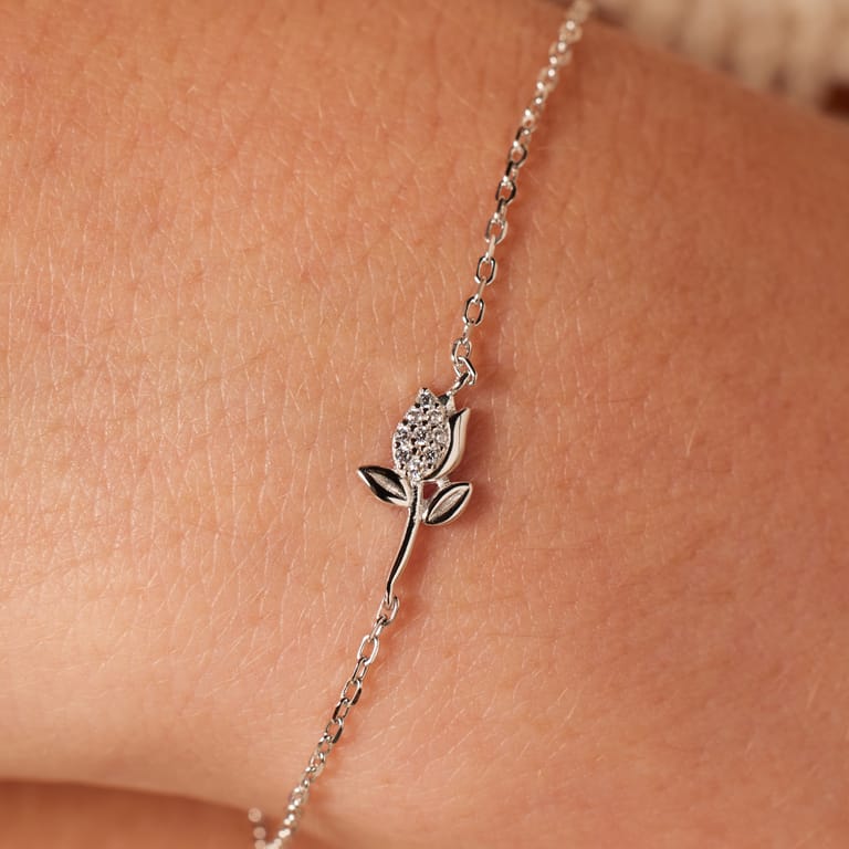 Armband, 925 Silber, Tulpe