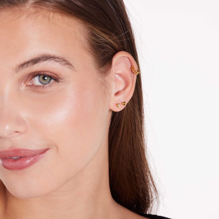 Stalen goldplated helixpiercing goudkleurig voor dames