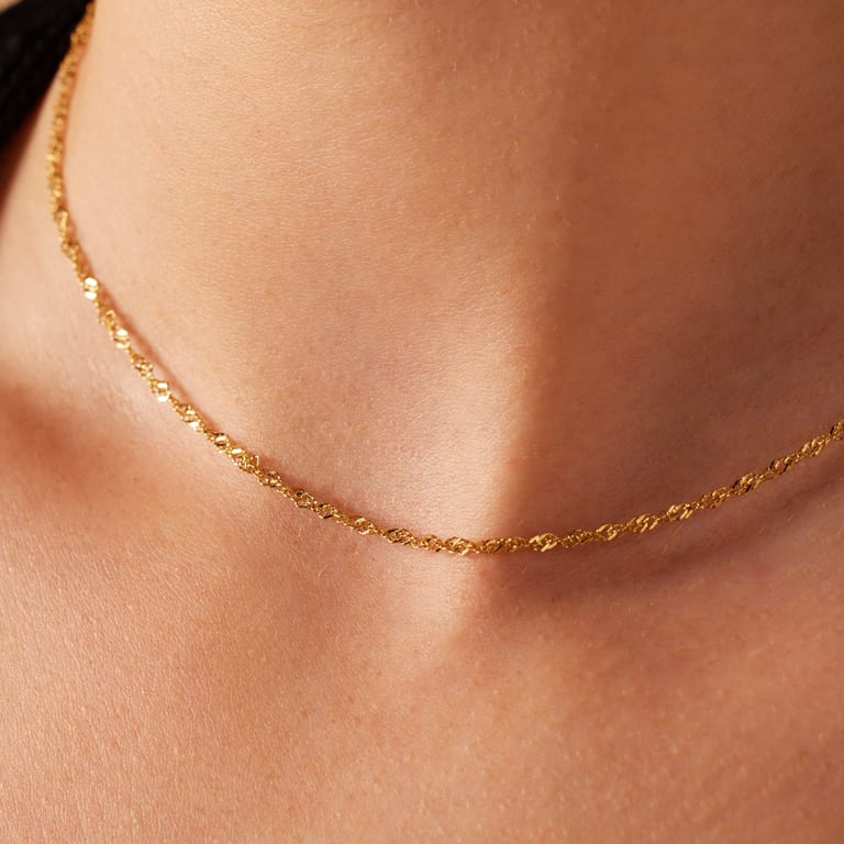 Stalen goldplated ketting voor dames