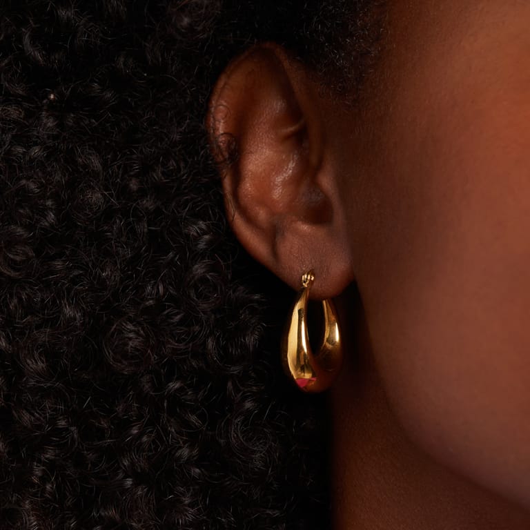 Stalen goldplated oorringen voor dames