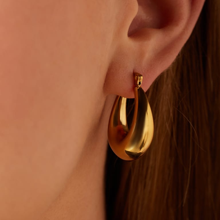 Stalen goldplated oorringen voor dames