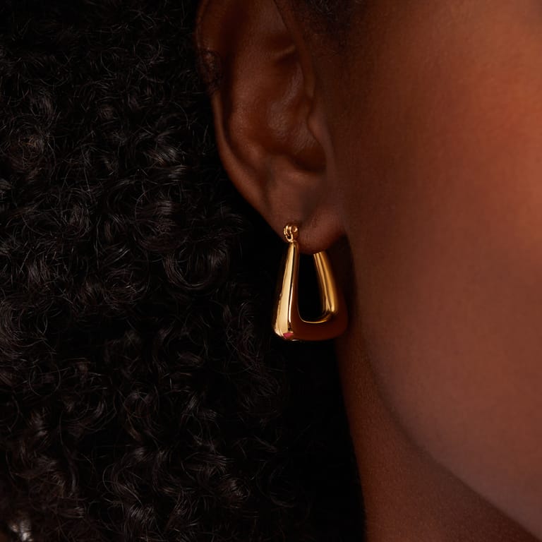 Stalen goldplated oorringen voor dames