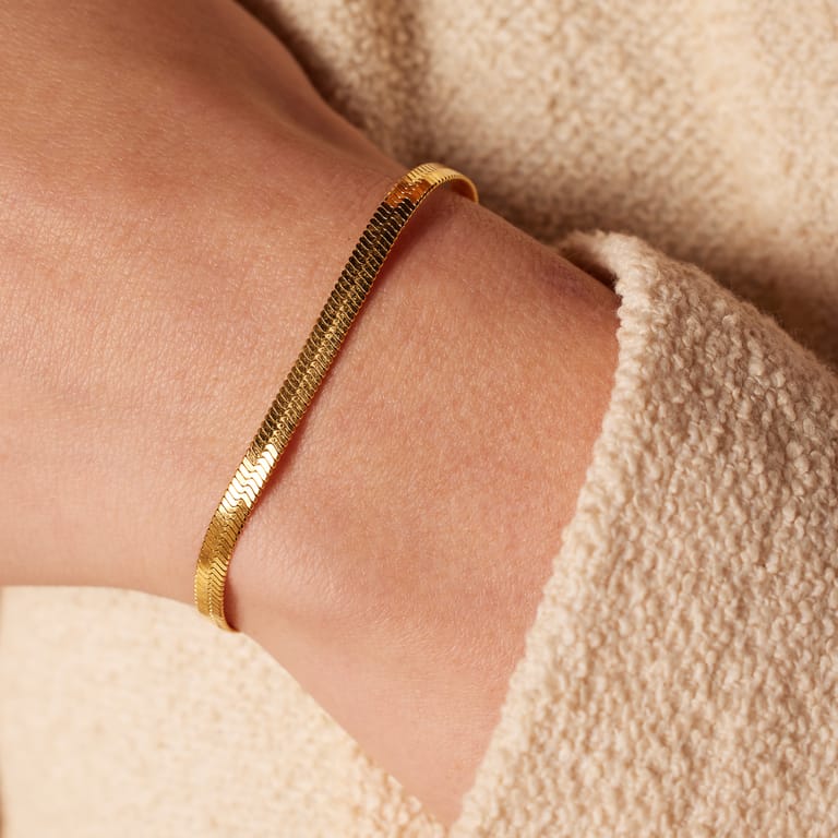 Stainless steel goldplated fantasiearmband voor dames