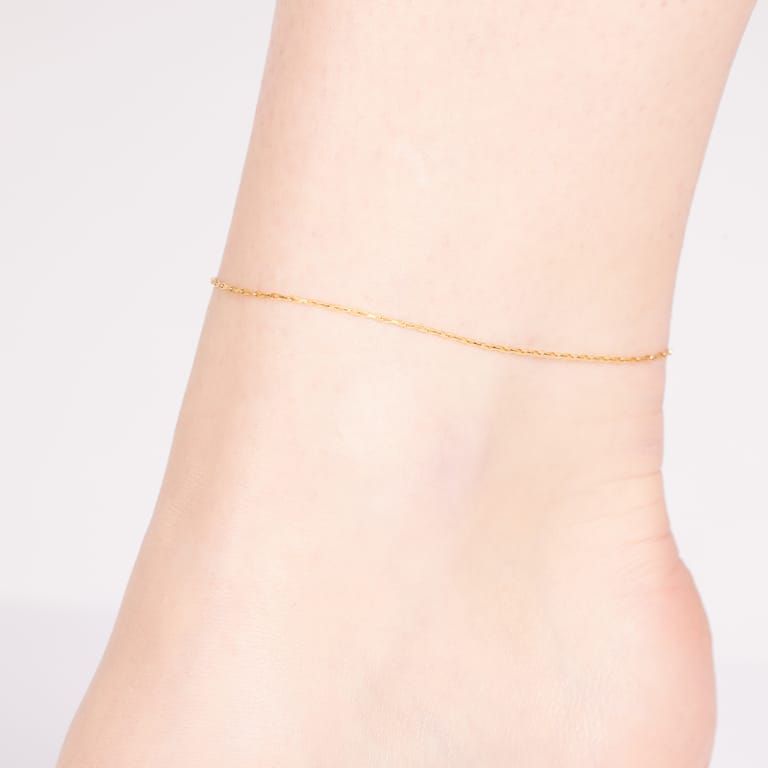Stalen goldplated enkelbandje voor dames