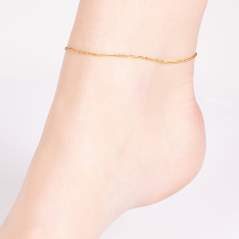 Gerecycleerd stainless steel goldplated enkelband spiga