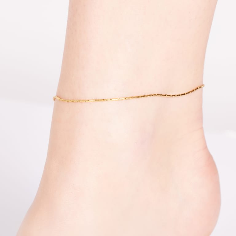 Stalen goldplated enkelbandje voor dames
