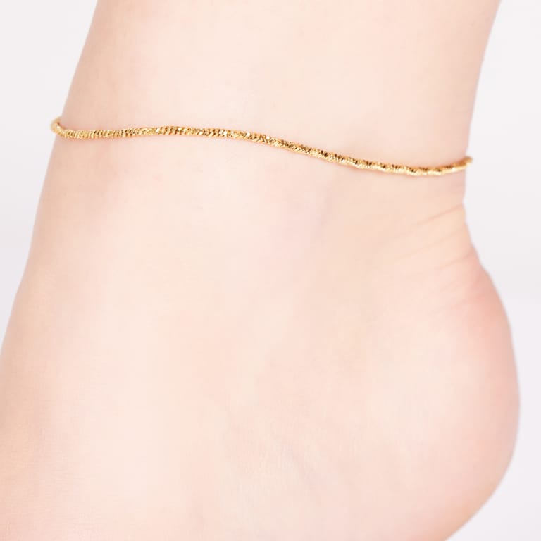 Stalen goldplated enkelbandje voor dames