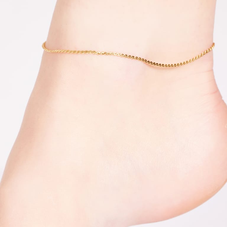 Stalen goldplated enkelbandje voor dames