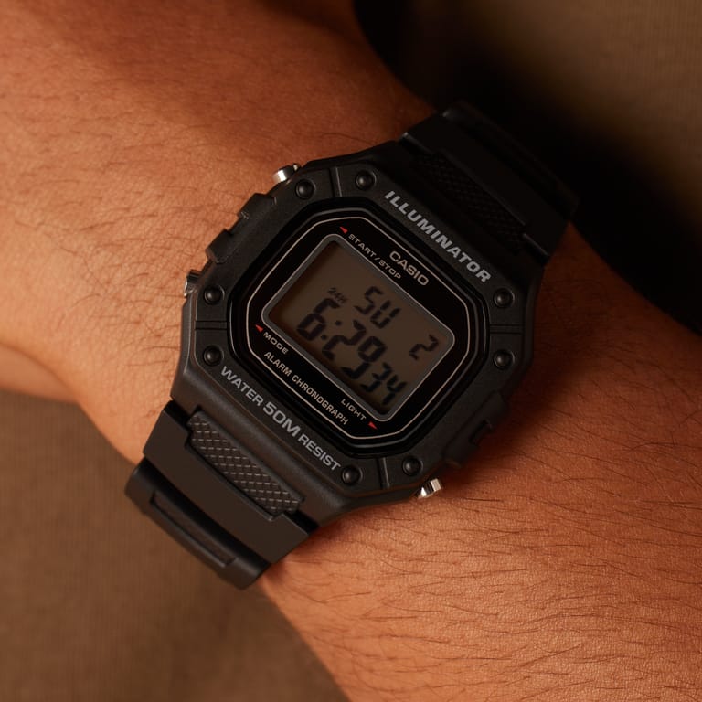 Casio Sports Digitaal Heren Horloge Zwart W-218H-1AVEF