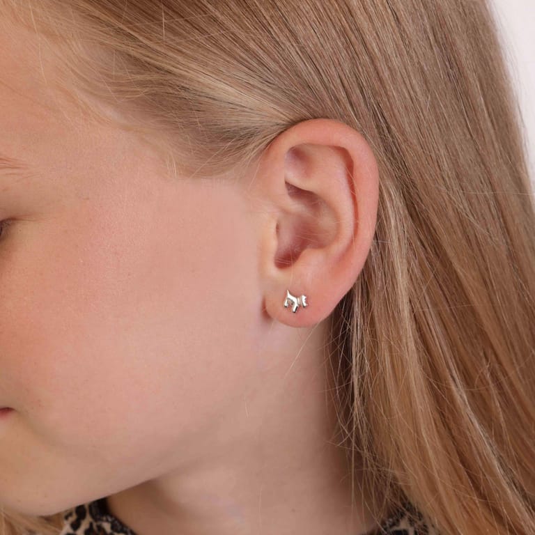 Kinderohrringe, 925 Silber, Hund