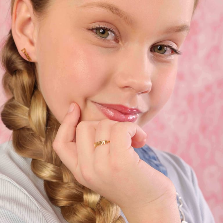 Zilveren goldplated kinderring