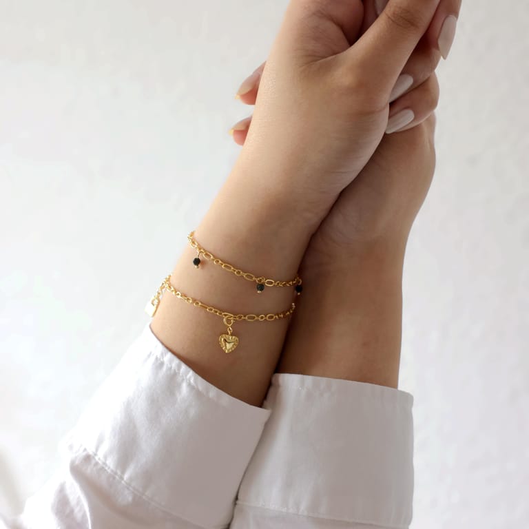 Zilveren goldplated fantasiearmband voor dames
